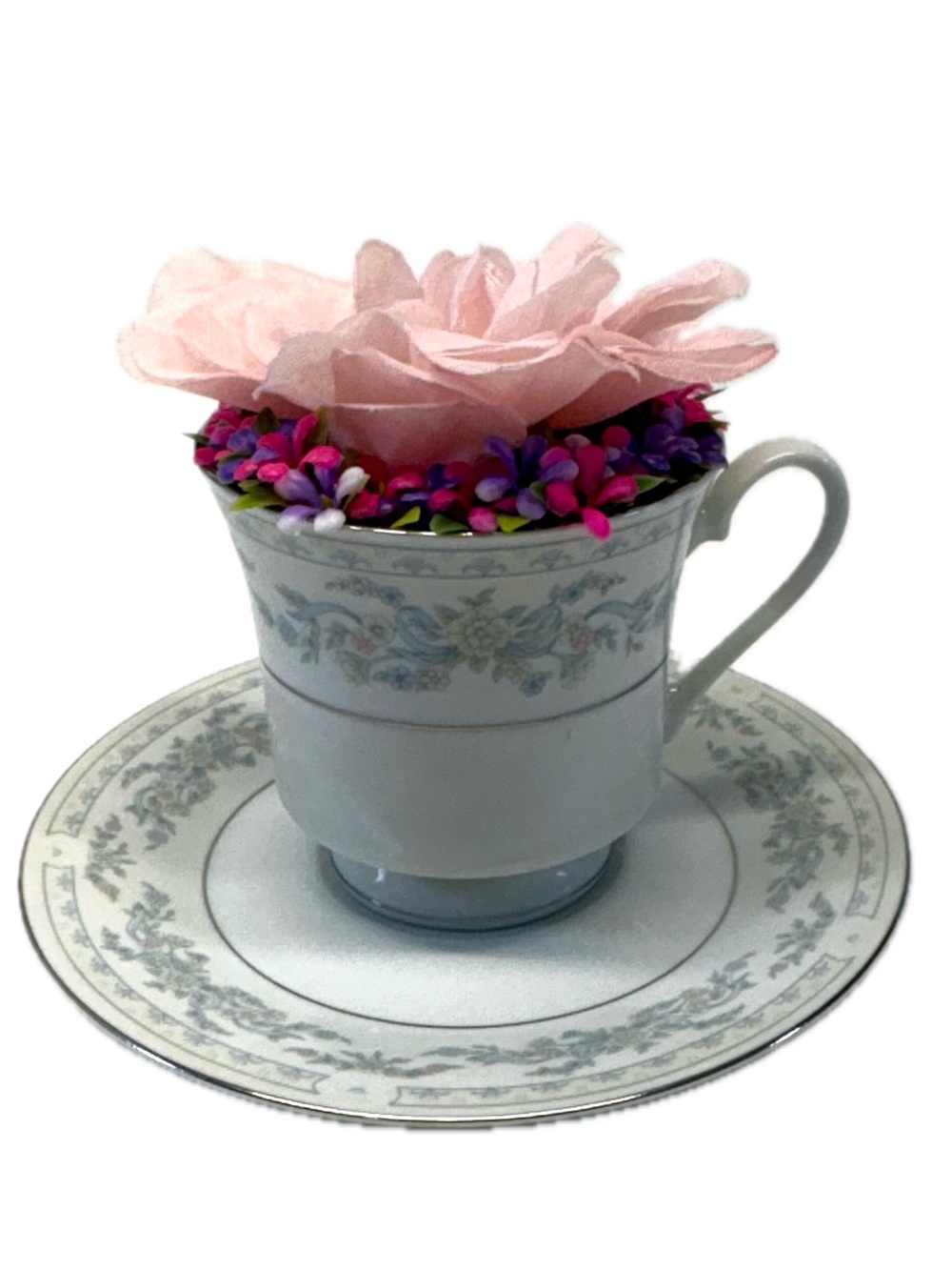 HL Excel Somerset Teacup Floral Arrangement Centerpiece Decor